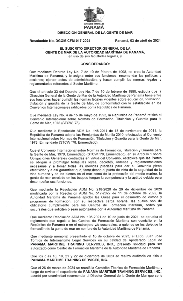 PMTS AMP Resolucion No. DGGM